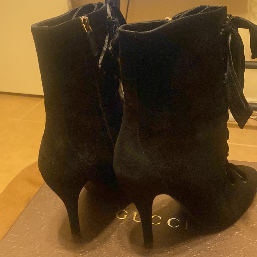 GUCCI BOOTS BLACK SUEDE 9 1/2 - Picture 2 of 6